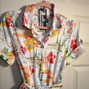 Karl Lagerfeld White Parisian Floral Dress